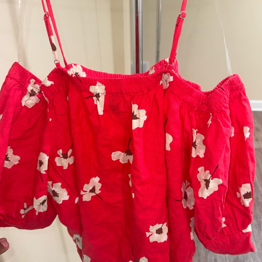 Floral Red Women's Blouse